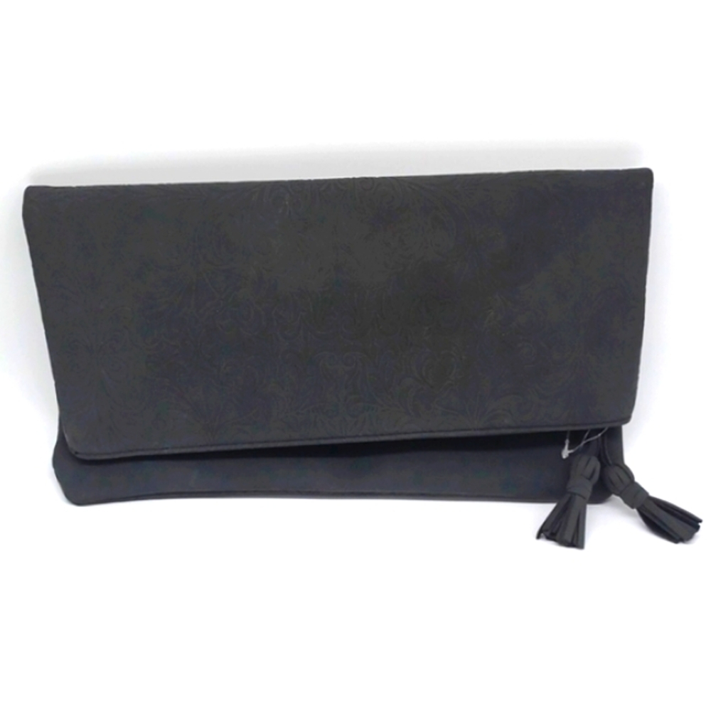 NWOT ION Color Brilliance Gorgeous Gray Leather Mini Clutch Purse w/ Zipper